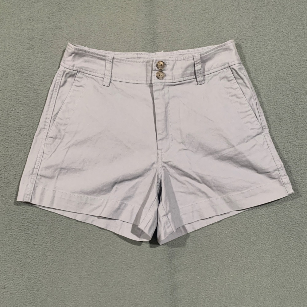 A New Day Chino Shorts Womens 8 Gray High Rise Stretch Cotton Summer